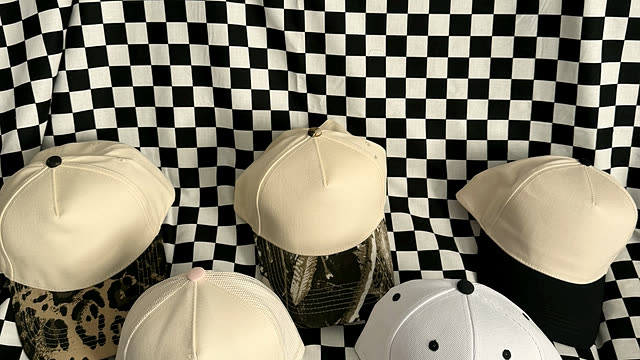 Blank tees and items on a table