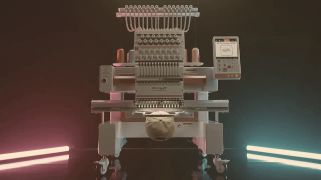 Placeholder image: the embroidery machine in the shop